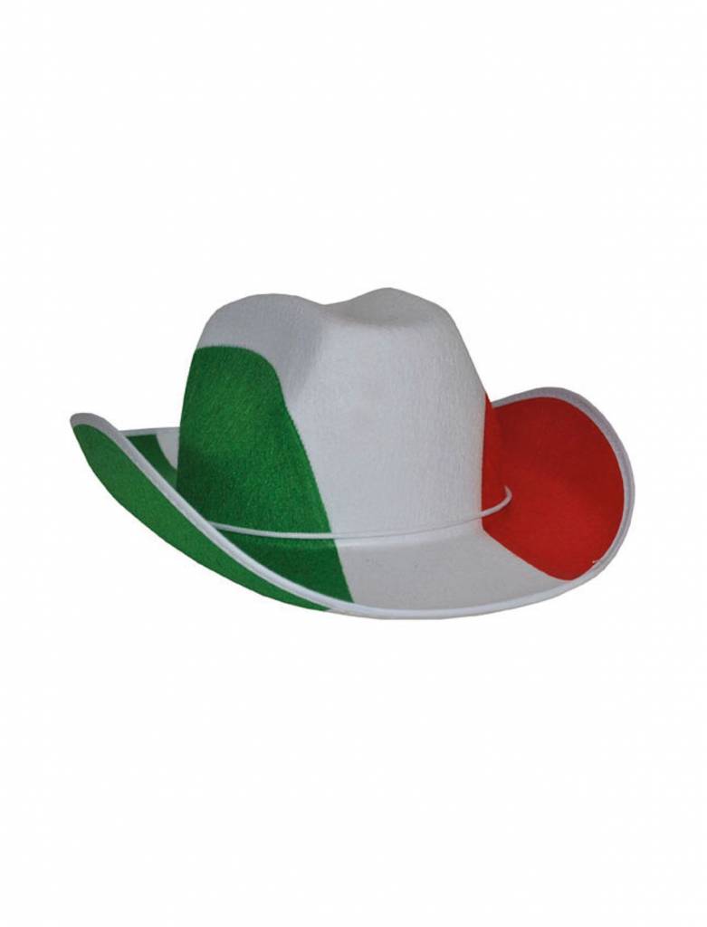 Cowboyhoed supporters Italie - Landen vlaggen verkleed feestartikelen