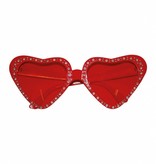 Hartjes bril rood steentjes
