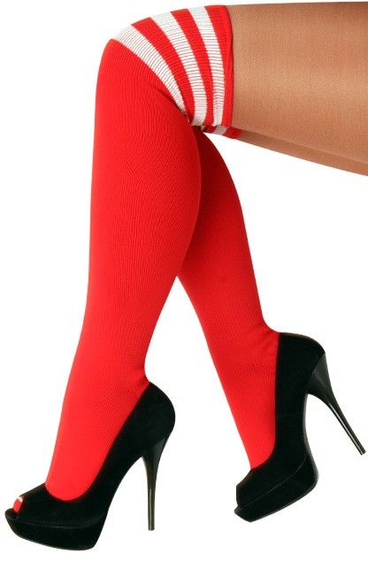 Cheerleader sokken rood/wit afbeelding