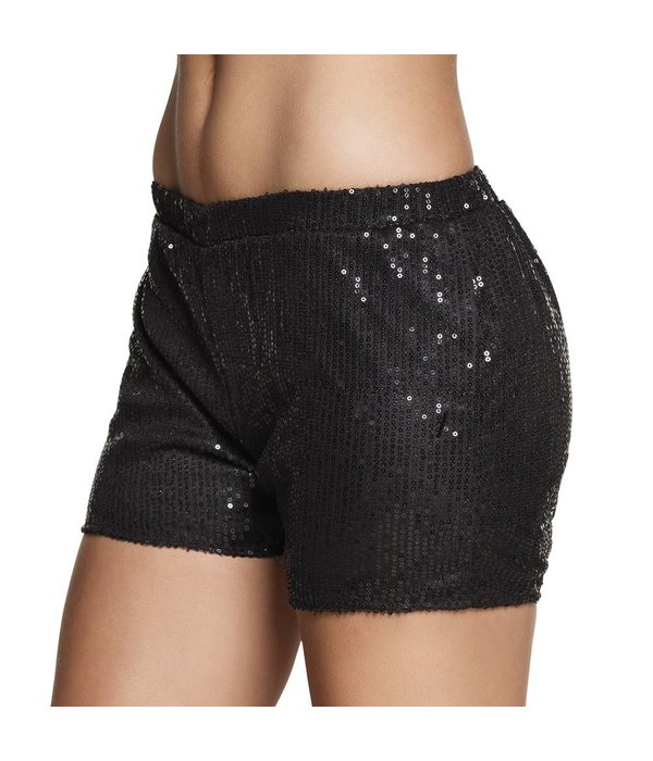 Hotpants pailletten zwart
