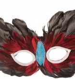 Oogmasker pluim zwart