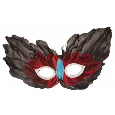 Oogmasker pluim zwart