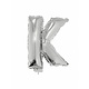 Folieballon zilver letter 'K' met rietje