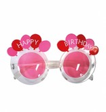 Bril Happy Birthday roze