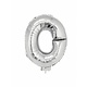 Folieballon zilver letter 'O' met rietje