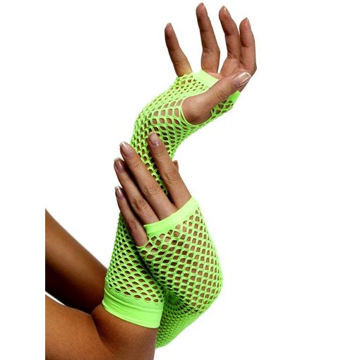 Visnet handschoenen neon groen