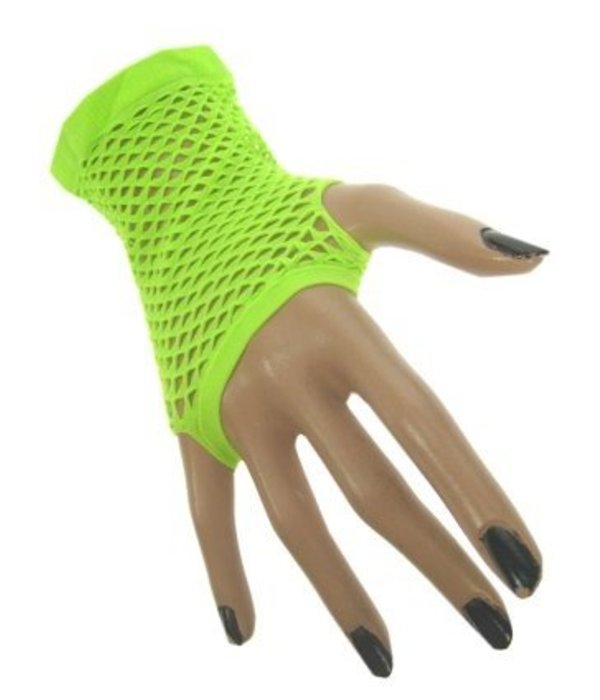 Nethandschoen kort vingerloos fluor groen