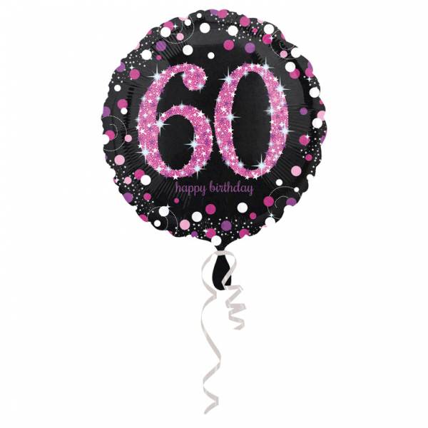 FolieBallon 60 jaar happy birthday Pink 43cm afbeelding