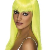 Glamourama pruik neon geel