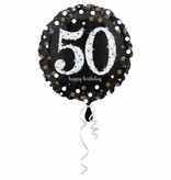FolieBallon 50 jaar happy birthday zilver 43cm