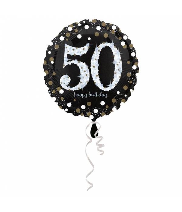 cliënt Drastisch Metafoor FolieBallon 50 jaar happy birthday zilver 43cm - Feestbazaar.nl