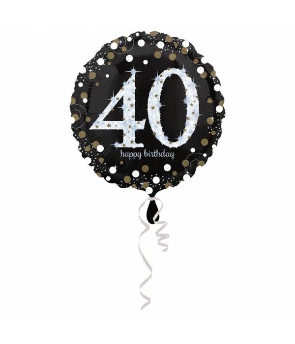 FolieBallon 40 jaar happy birthday zilver 43cm