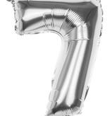 Zilveren folieballon cijfer '7' 36cm