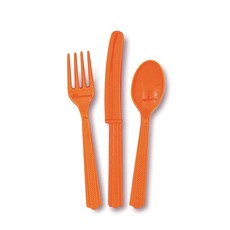 18 stuks oranje bestek assorti