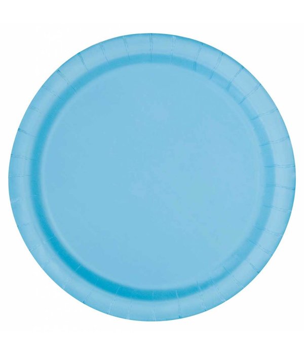 Lichtblauwe feestborden 23cm