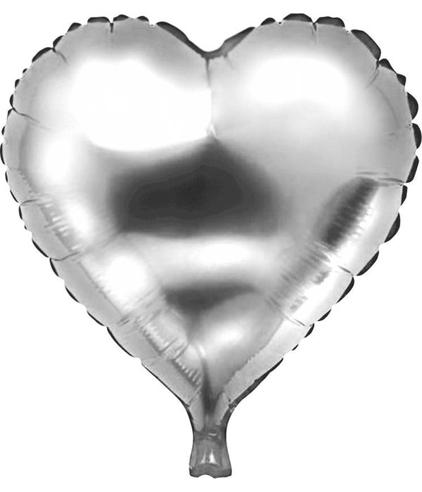 Folie ballon hart zilver 46 x 49 cm