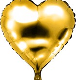 Folieballon hart goud 46 x 49 cm