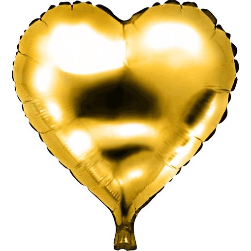 Folieballon hart goud 46 x 49 cm