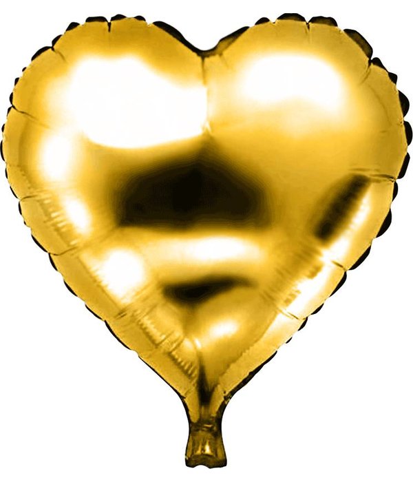 Folieballon hart goud 46 x 49 cm