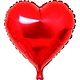 Folieballon hart rood - 45 cm