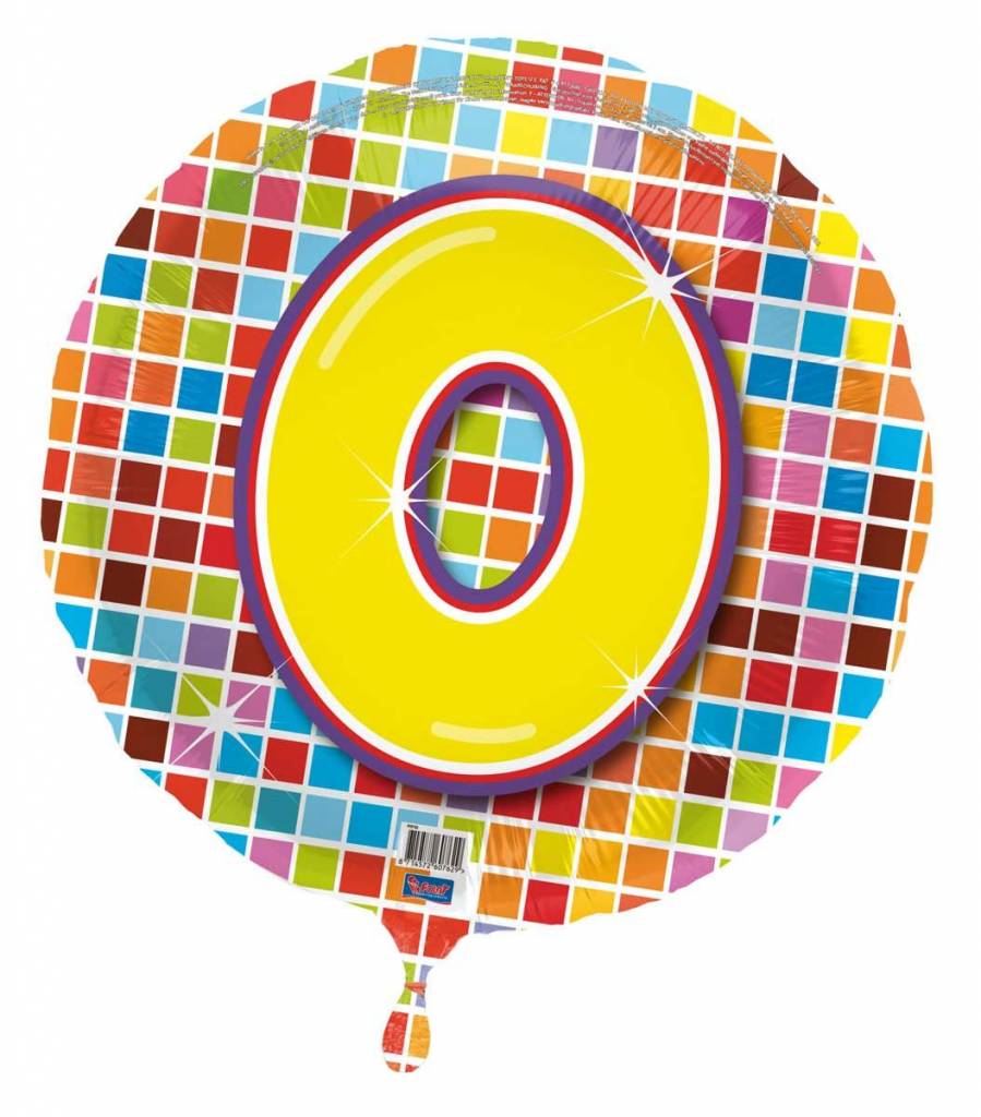 Verjaardags folieballon 0 jaar afbeelding
