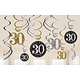30 jaar hangdecoratie swirls mix zilver/goud