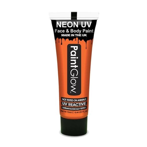 Neon Face & Body paint oranje UV Glow in dark 10ml