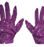 Handschoenen Paars Pailletten