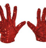 Handschoenen Rood Pailletten