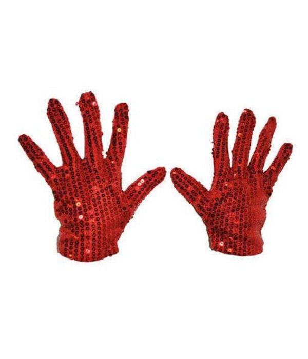 Handschoenen Rood Pailletten