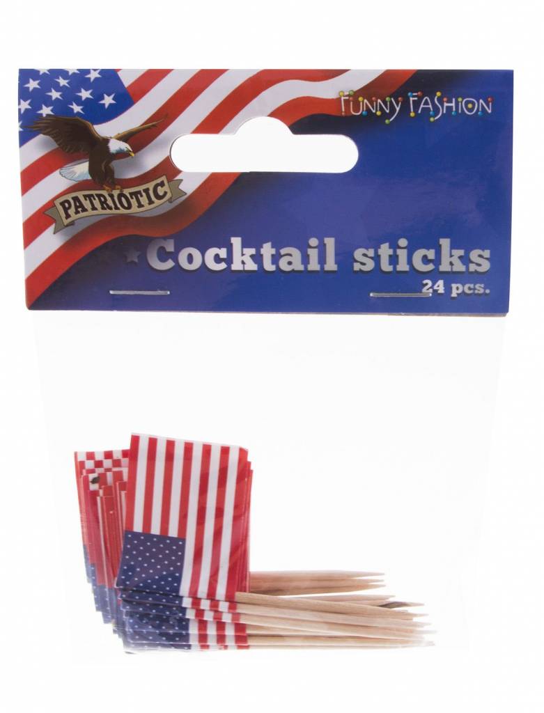 Cocktailprikkers USA Amerika - 24 Stuks afbeelding