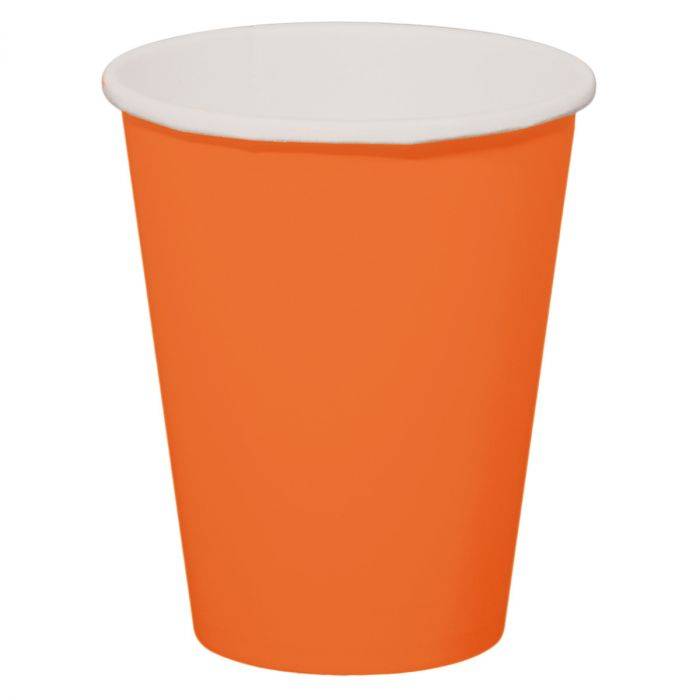 Oranje bekers 350 ml 8 stuks