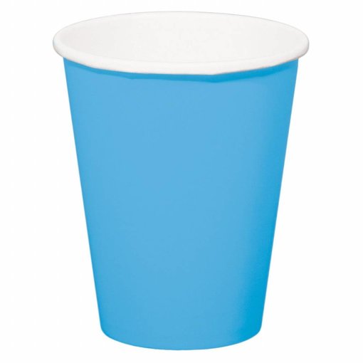 Bekers azuur blauw - 8 stuks