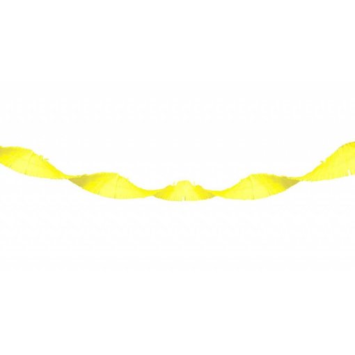 Neon gele Crepe Papier Slinger - 18 meter