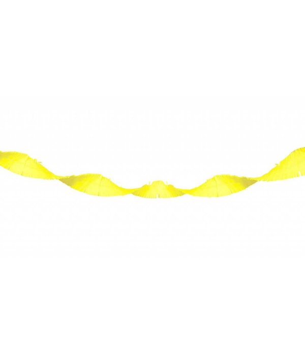Neon gele Crepe Papier Slinger - 18 meter