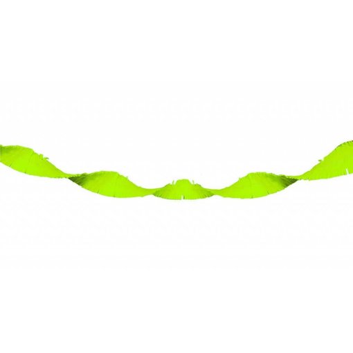Neon groene Crepe Papier Slinger - 18 meter