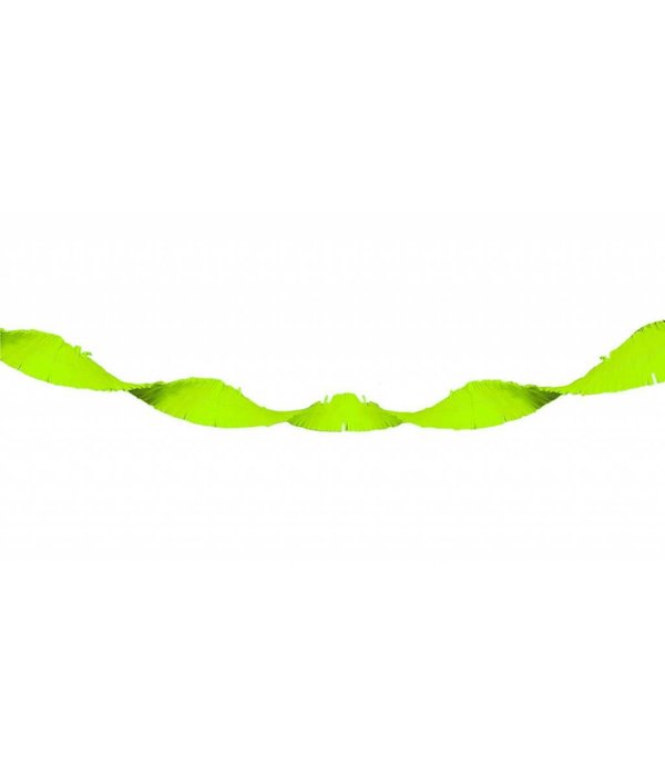 Neon groene Crepe Papier Slinger - 18 meter