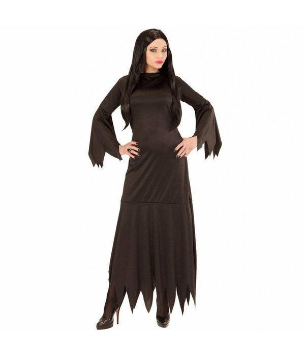 Zwarte Heksenjurk Mortisia vrouw