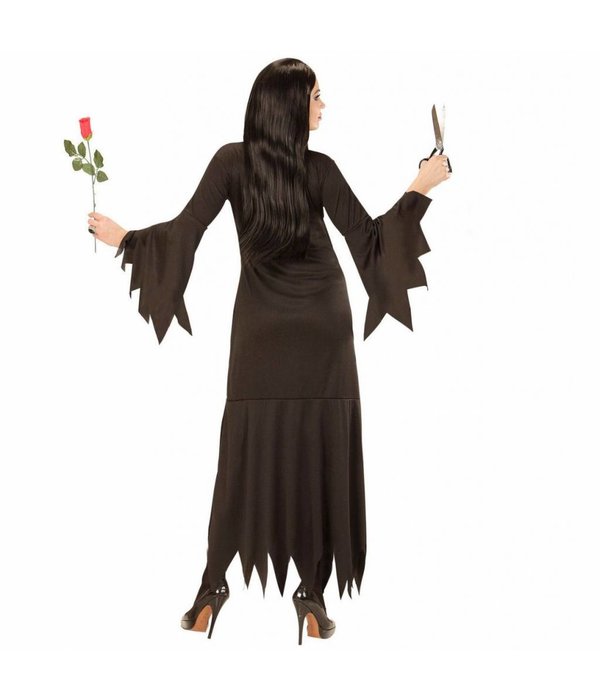 Zwarte Heksenjurk Mortisia vrouw