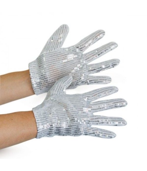 Handschoenen Michael Jackson zilver kind - Feestbazaar.nl