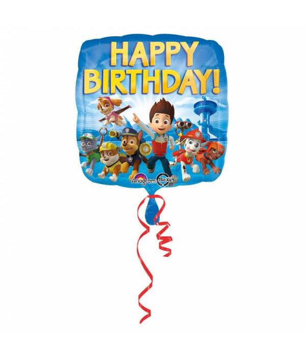 Paw Patrol Happy Birthday folieballon 43cm