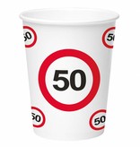 Papieren bekers verkeersbord 50