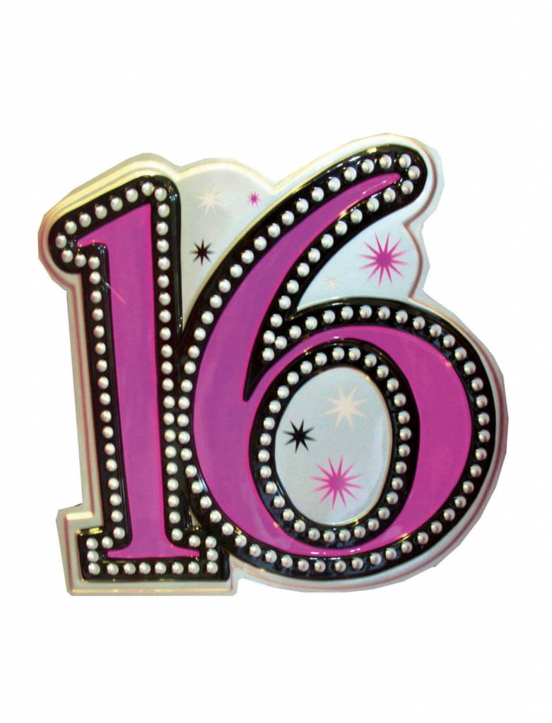 Wanddecoratie Sweet 16 - 30cm afbeelding