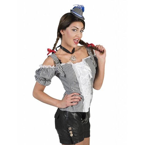 Tiroler blouse zwart/wit
