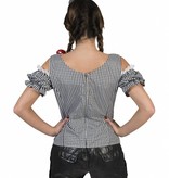 Tiroler blouse zwart/wit