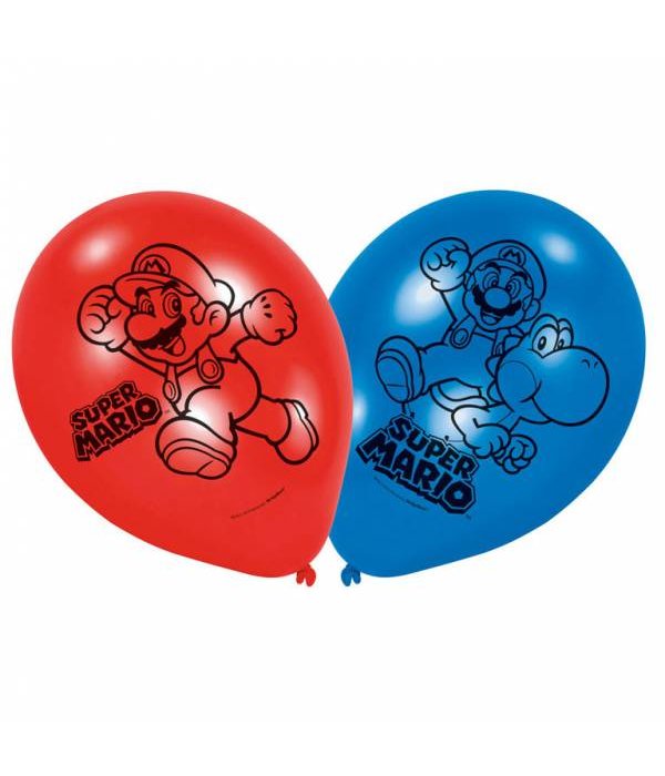 Super Mario Ballonnen 23cm 6 stuks