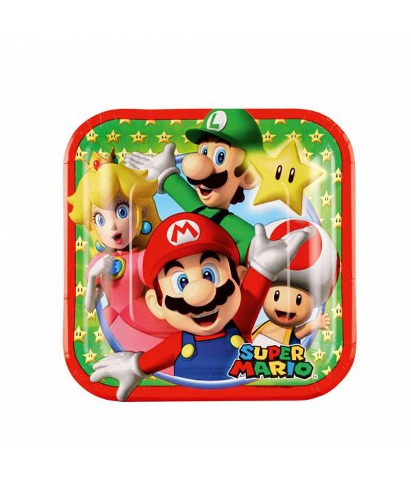 Super Mario gebakbordjes 18cm 8 stuks