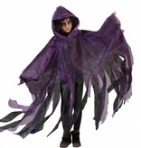 Griezelige Halloween cape kind paars