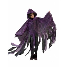 Griezelige Halloween cape kind paars