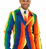 Regenboog colbert met stropdas